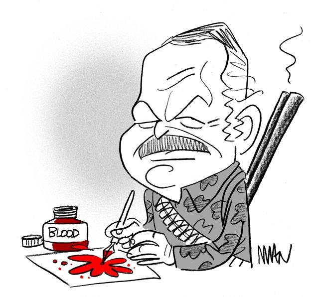 Caricature : Hemingway Ernest