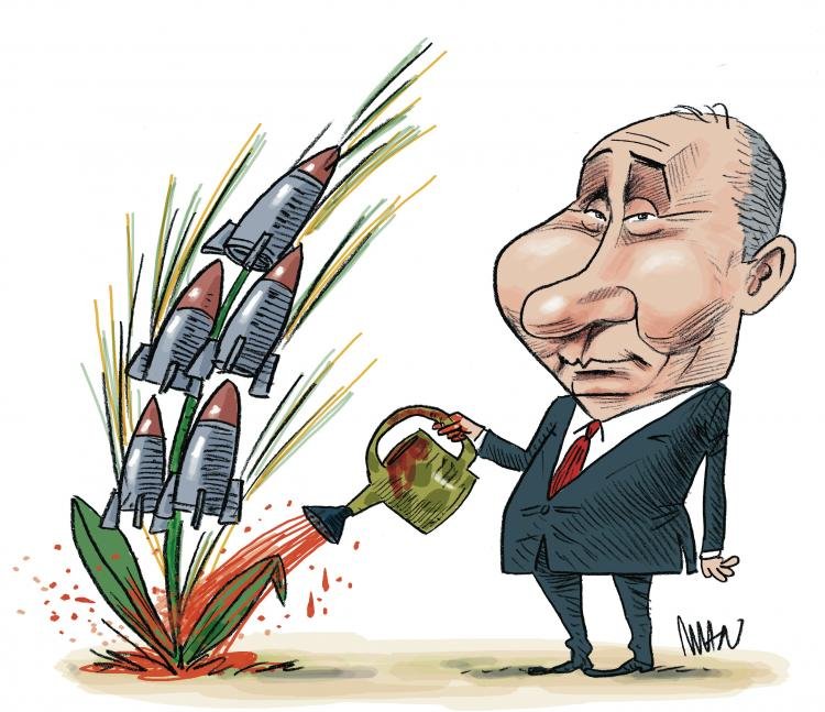 Caricature : Poutine et le blé