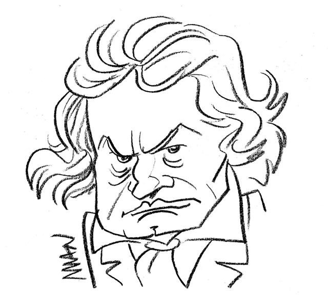 Caricature : Beethoven Ludwig Von