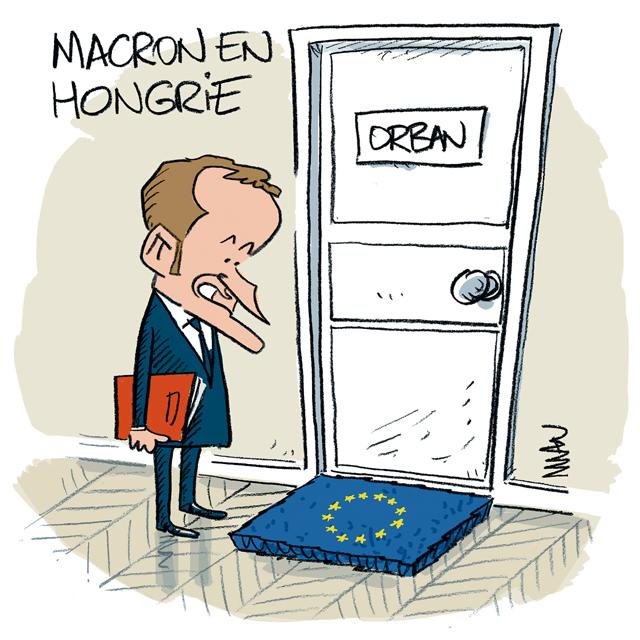 presse : Macron en Hongrie