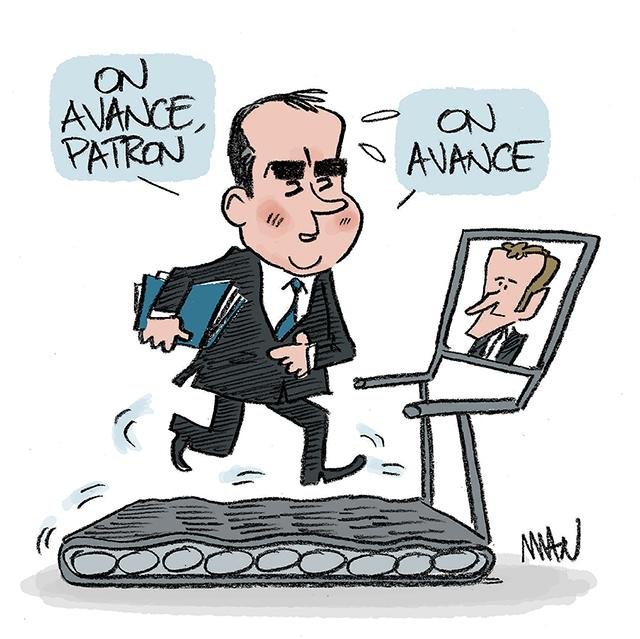 Dessin de presse : On avance presse : On avance