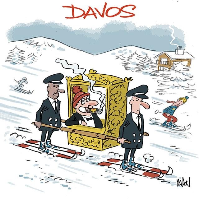 Dessin de presse : Davos presse : Davos