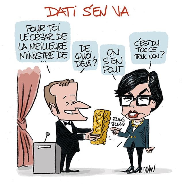 Dessin de presse : Dati s'en va presse : Dati s'en va